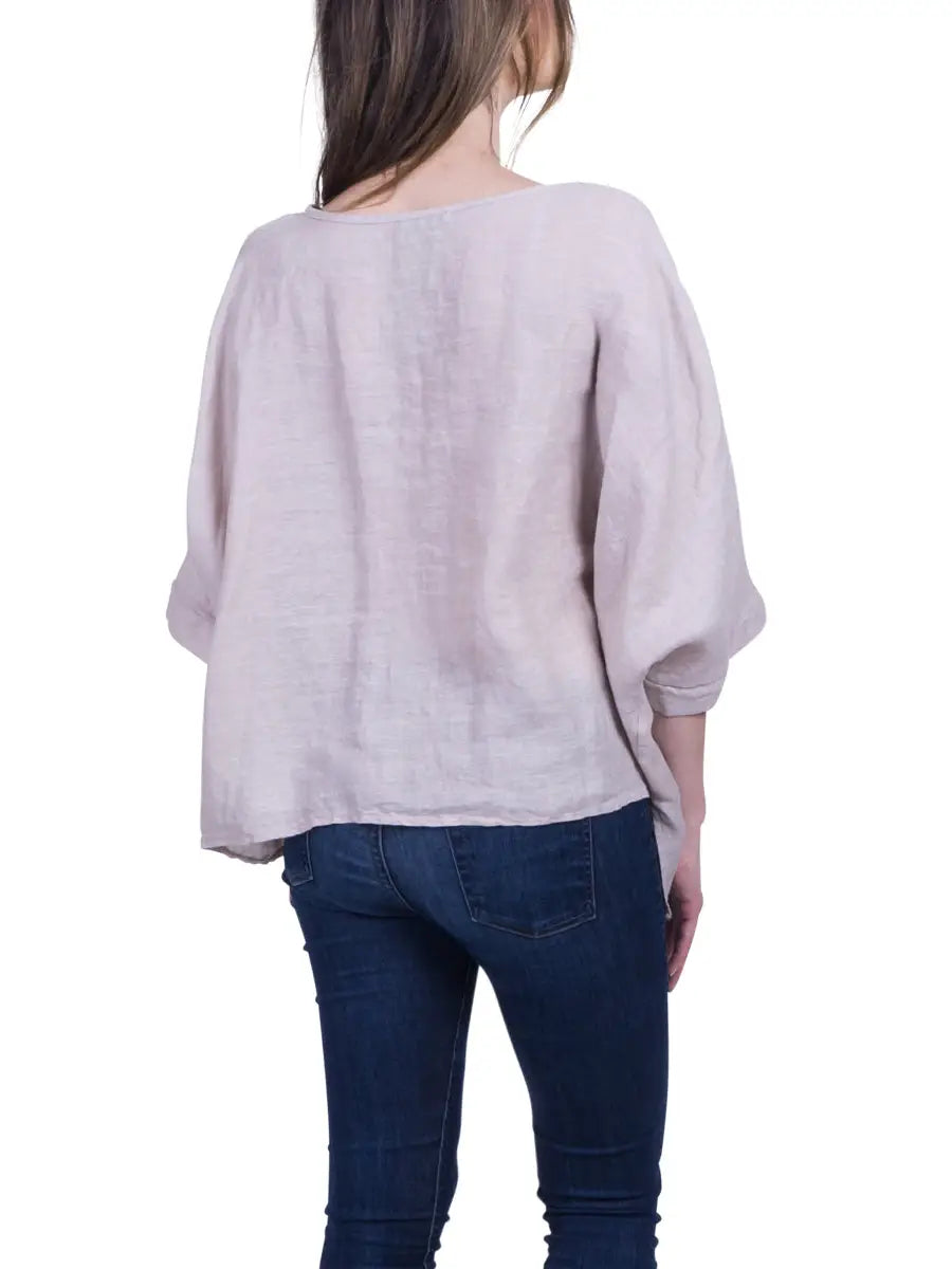 Gigi Moda Linen Kaftan Blouse