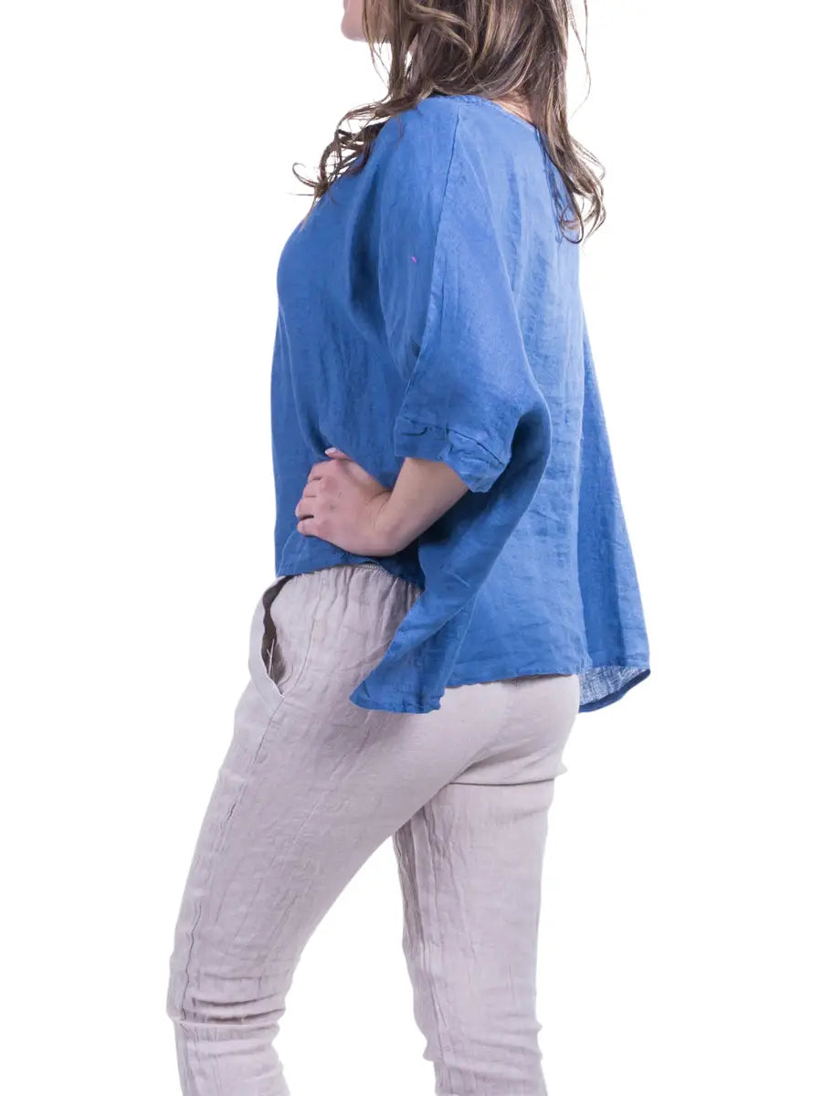 Gigi Moda Linen Kaftan Blouse