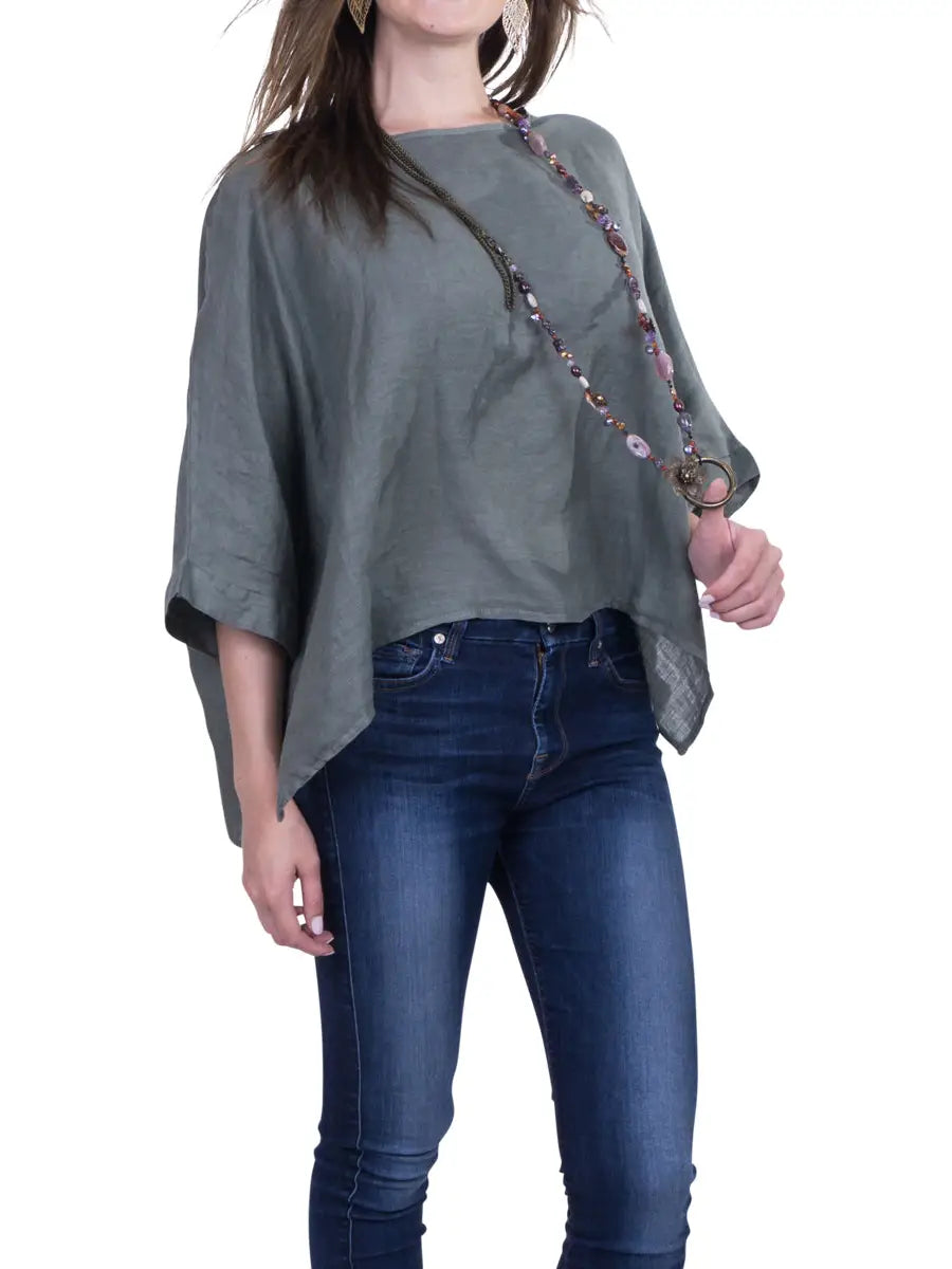 Gigi Moda Linen Kaftan Blouse