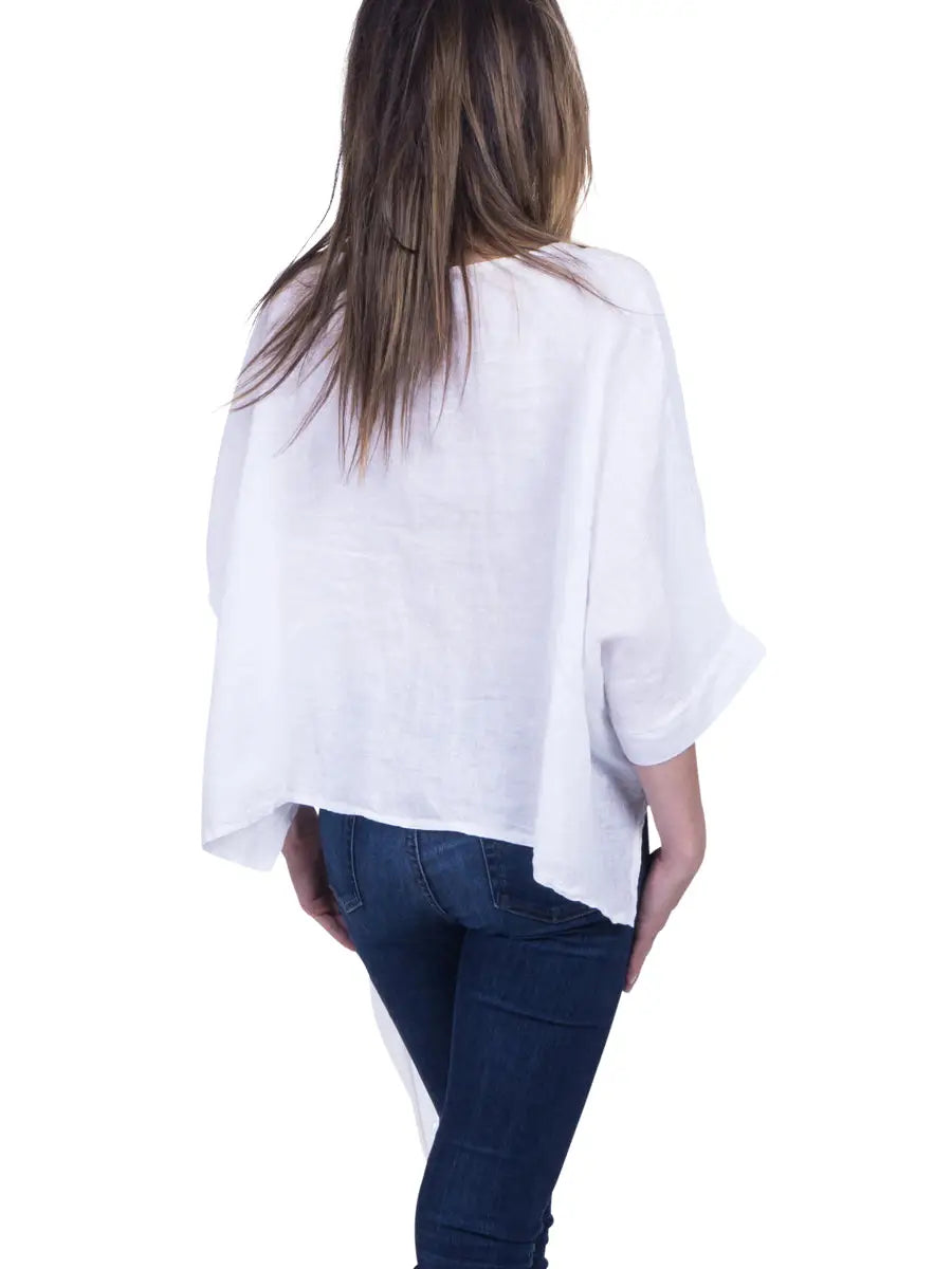 Gigi Moda Linen Kaftan Blouse