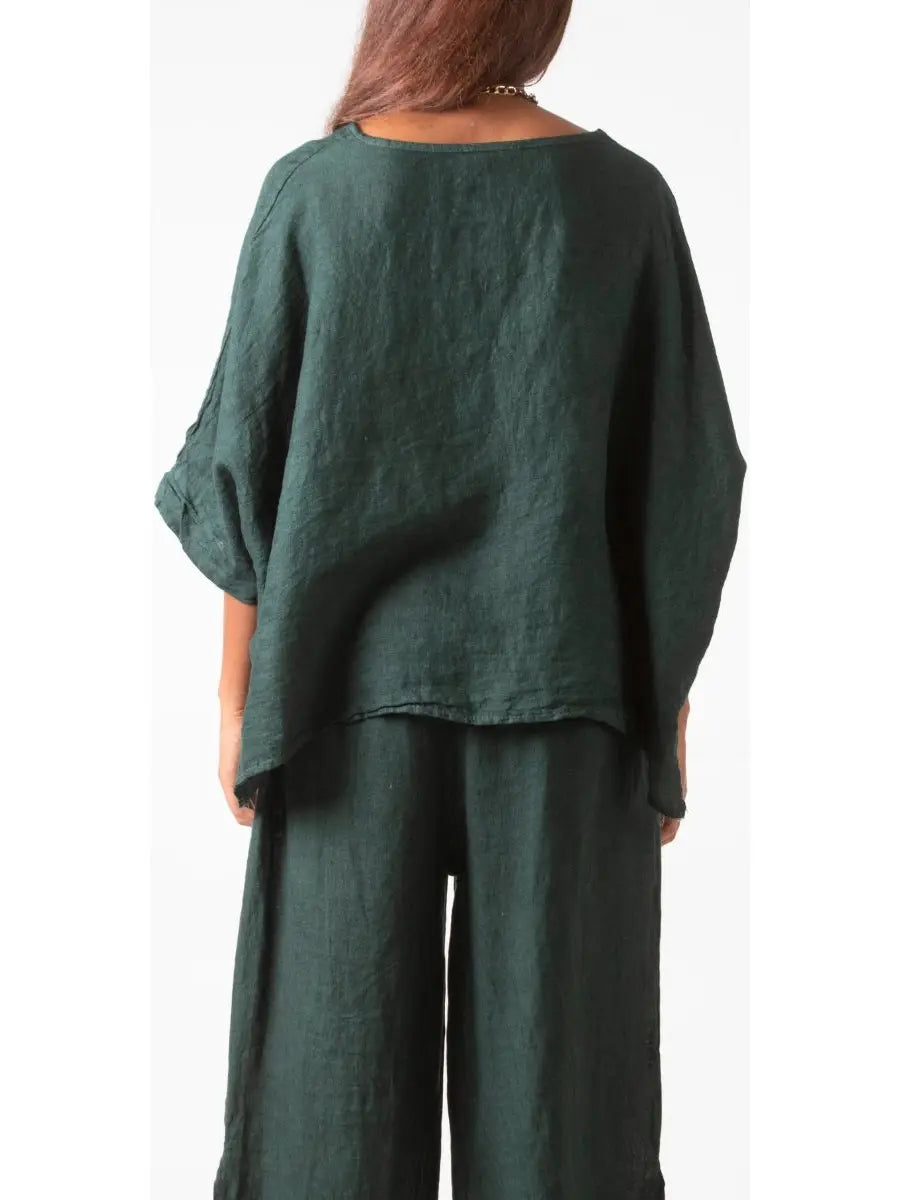 Gigi Moda Linen Kaftan Blouse
