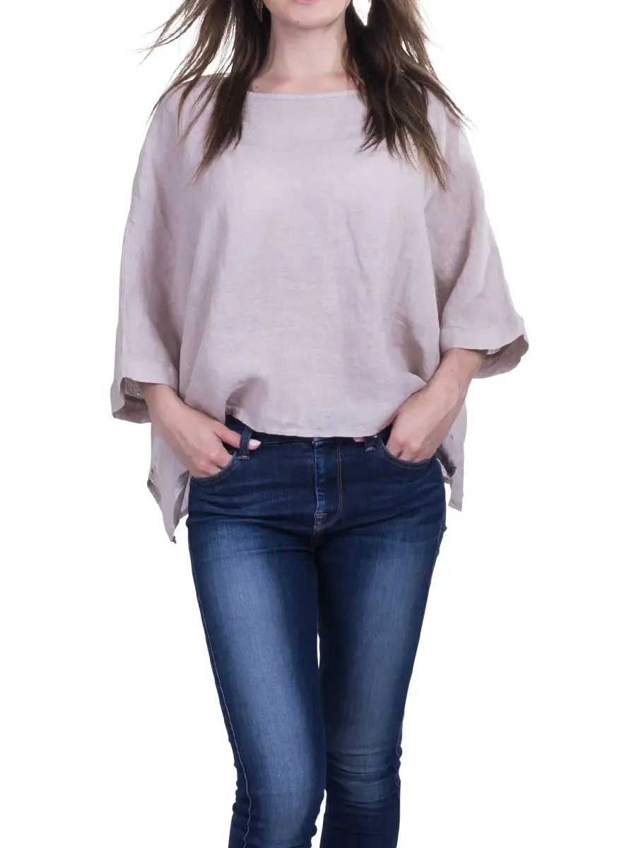 Gigi Moda Linen Kaftan Blouse
