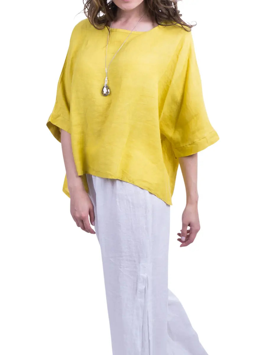 Gigi Moda Linen Kaftan Blouse