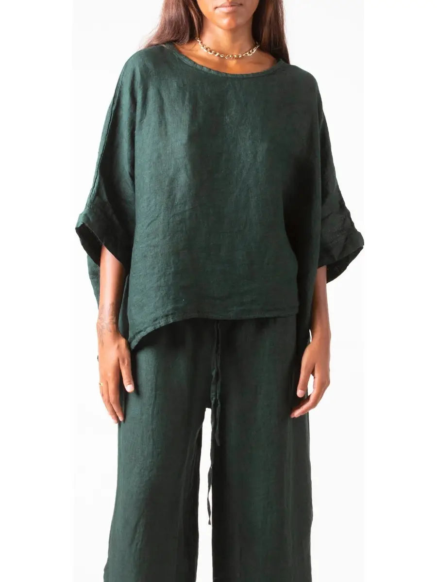 Gigi Moda Linen Kaftan Blouse