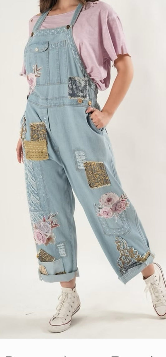 Paperlace Denim Applique Jumpsuit