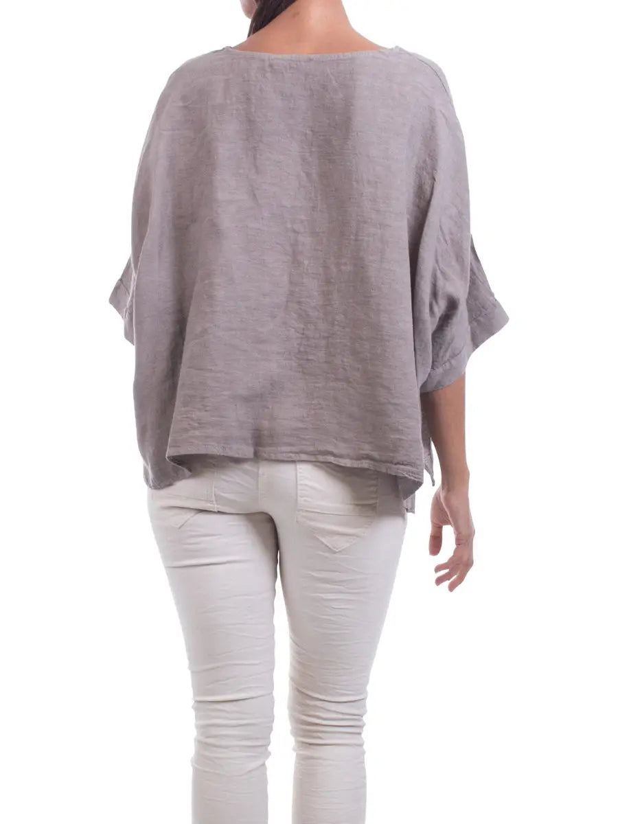 Gigi Moda Linen Kaftan Blouse
