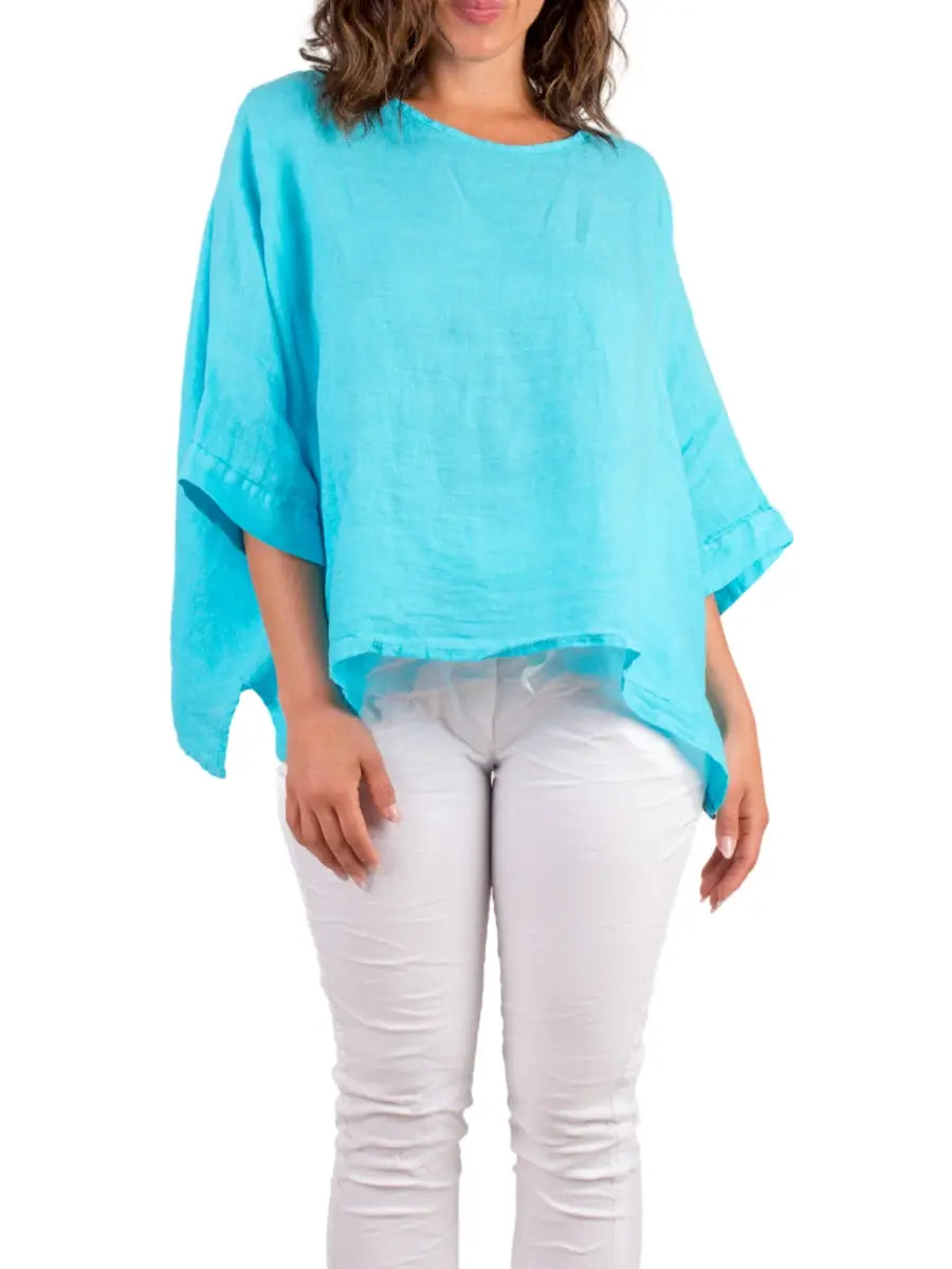 Gigi Moda Linen Kaftan Blouse