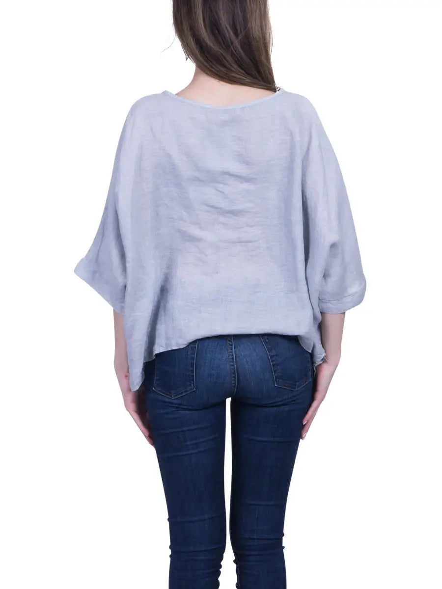 Gigi Moda Linen Kaftan Blouse