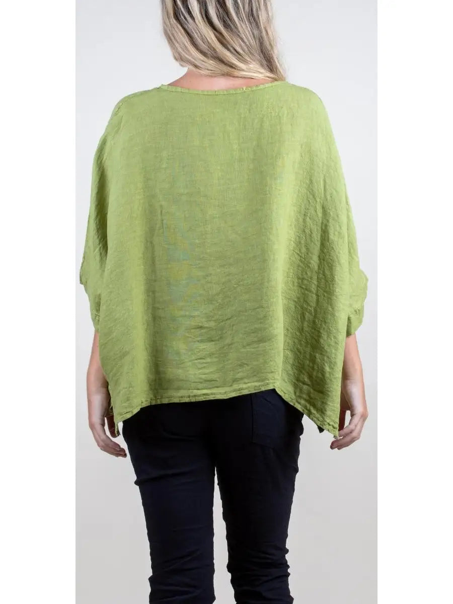 Gigi Moda Linen Kaftan Blouse